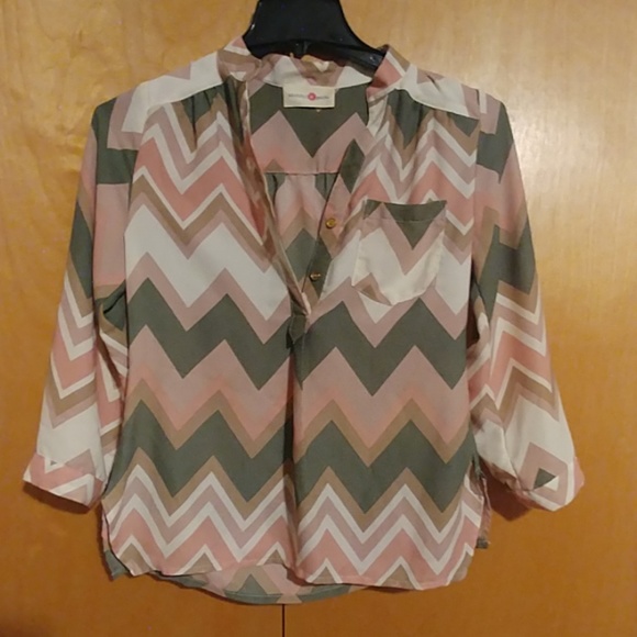 Wishful park sheer chevron blouse - Picture 1 of 2